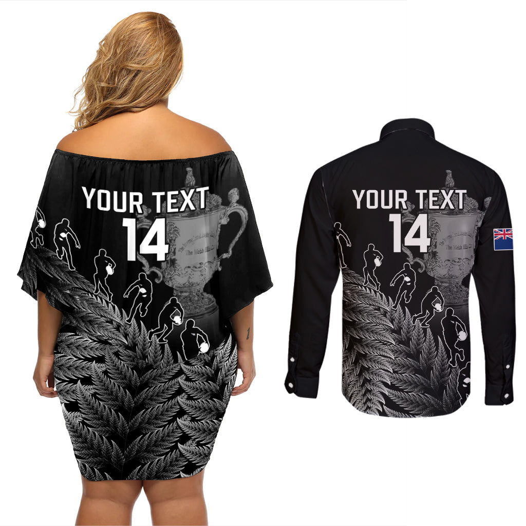 custom-new-zealand-silver-fern-rugby-couples-matching-off-shoulder-short-dress-and-long-sleeve-button-shirt-all-black-go-champions-2023-with-trophy-proud