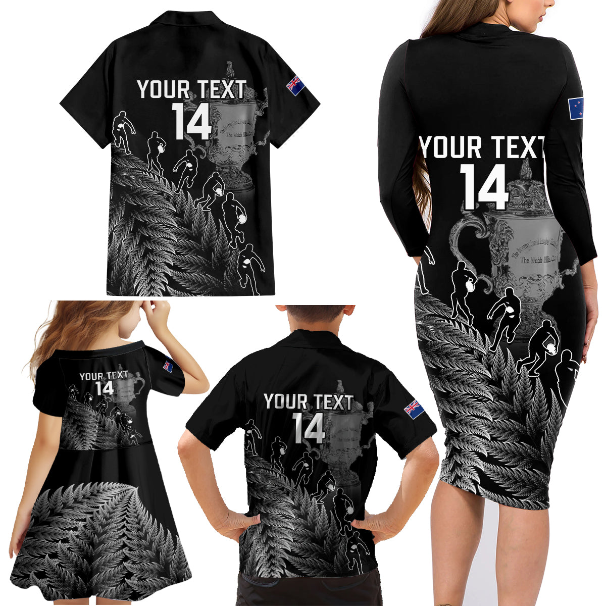 custom-new-zealand-silver-fern-rugby-family-matching-long-sleeve-bodycon-dress-and-hawaiian-shirt-all-black-go-champions-2023-with-trophy-proud