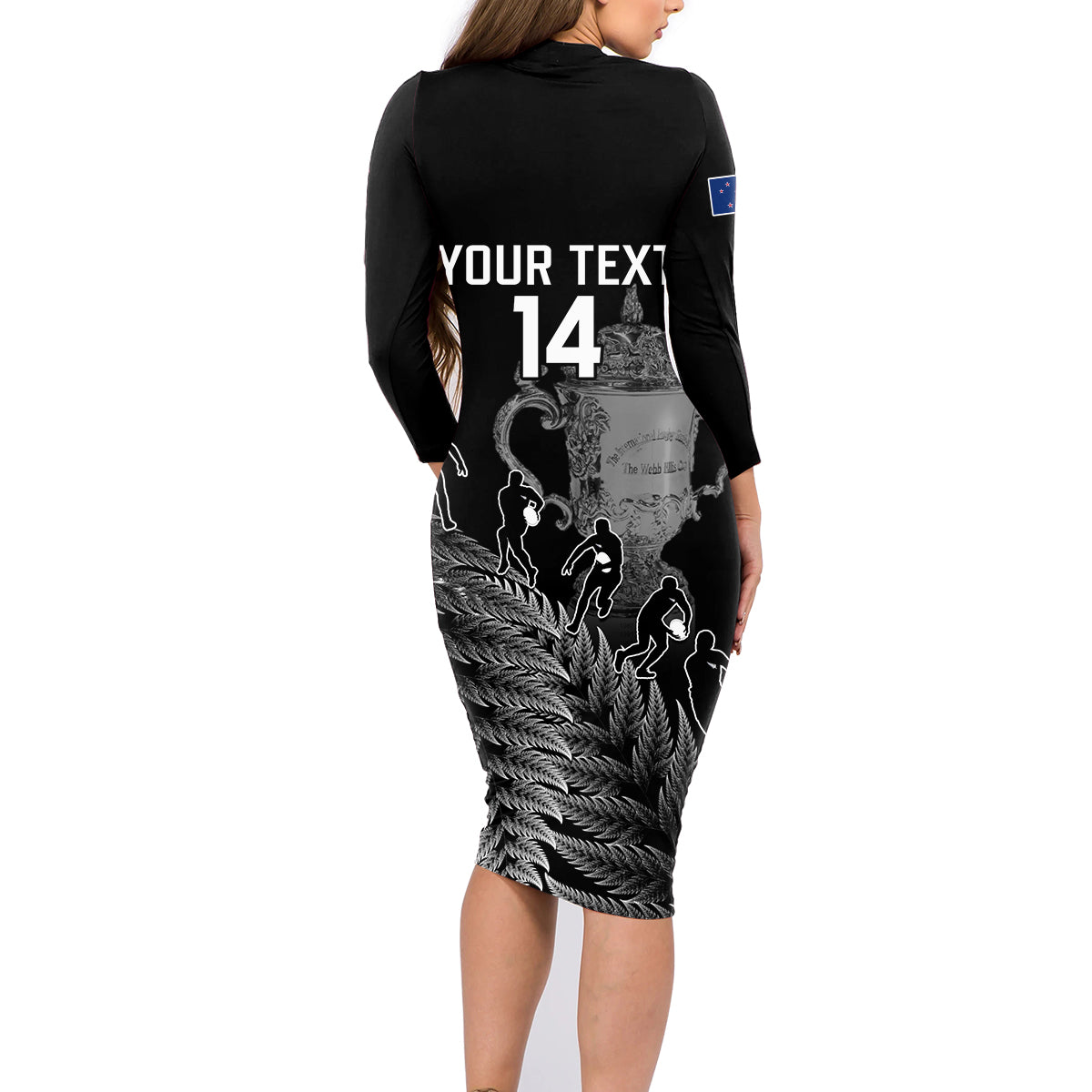 custom-new-zealand-silver-fern-rugby-family-matching-long-sleeve-bodycon-dress-and-hawaiian-shirt-all-black-go-champions-2023-with-trophy-proud