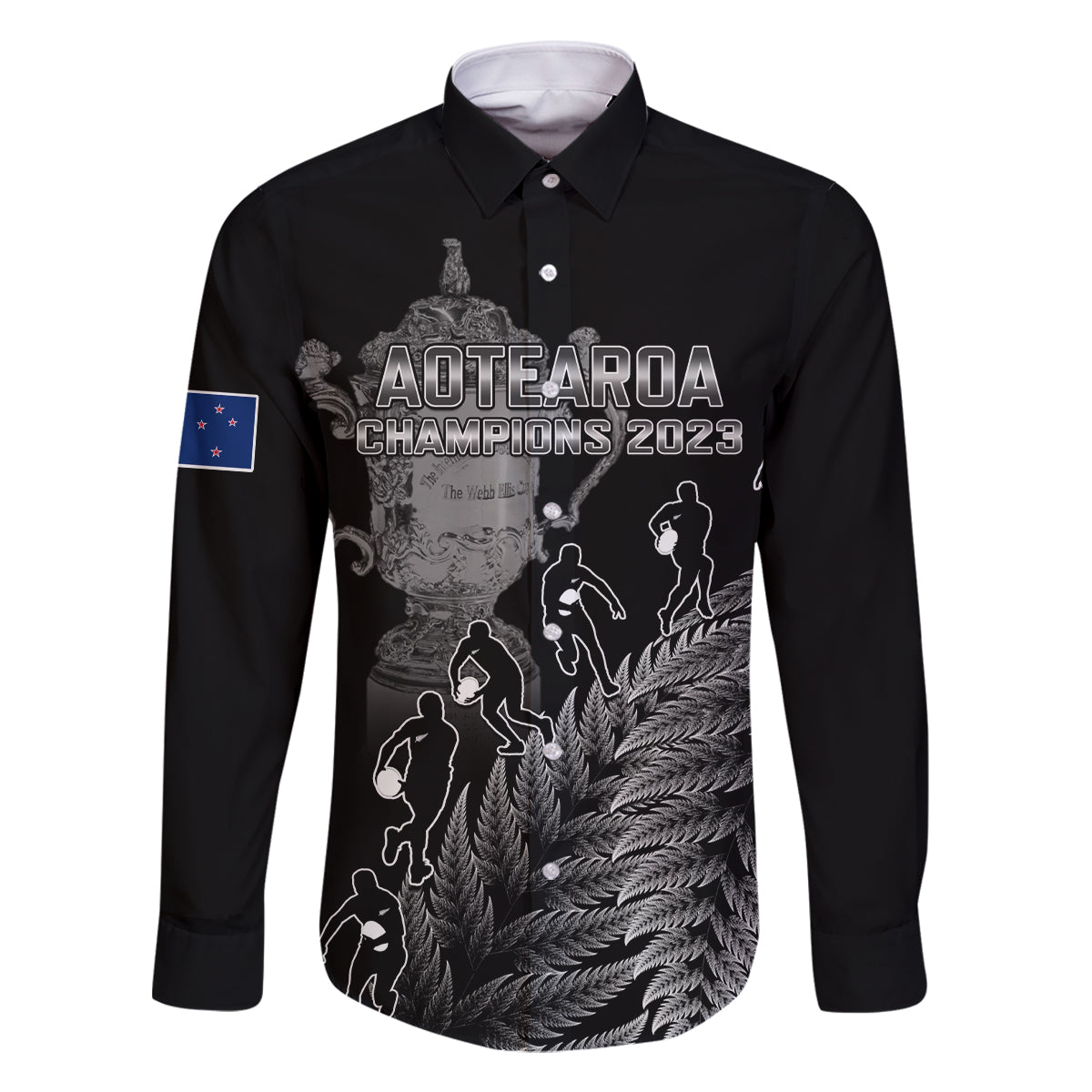 custom-new-zealand-silver-fern-rugby-family-matching-off-shoulder-long-sleeve-dress-and-hawaiian-shirt-all-black-go-champions-2023-with-trophy-proud