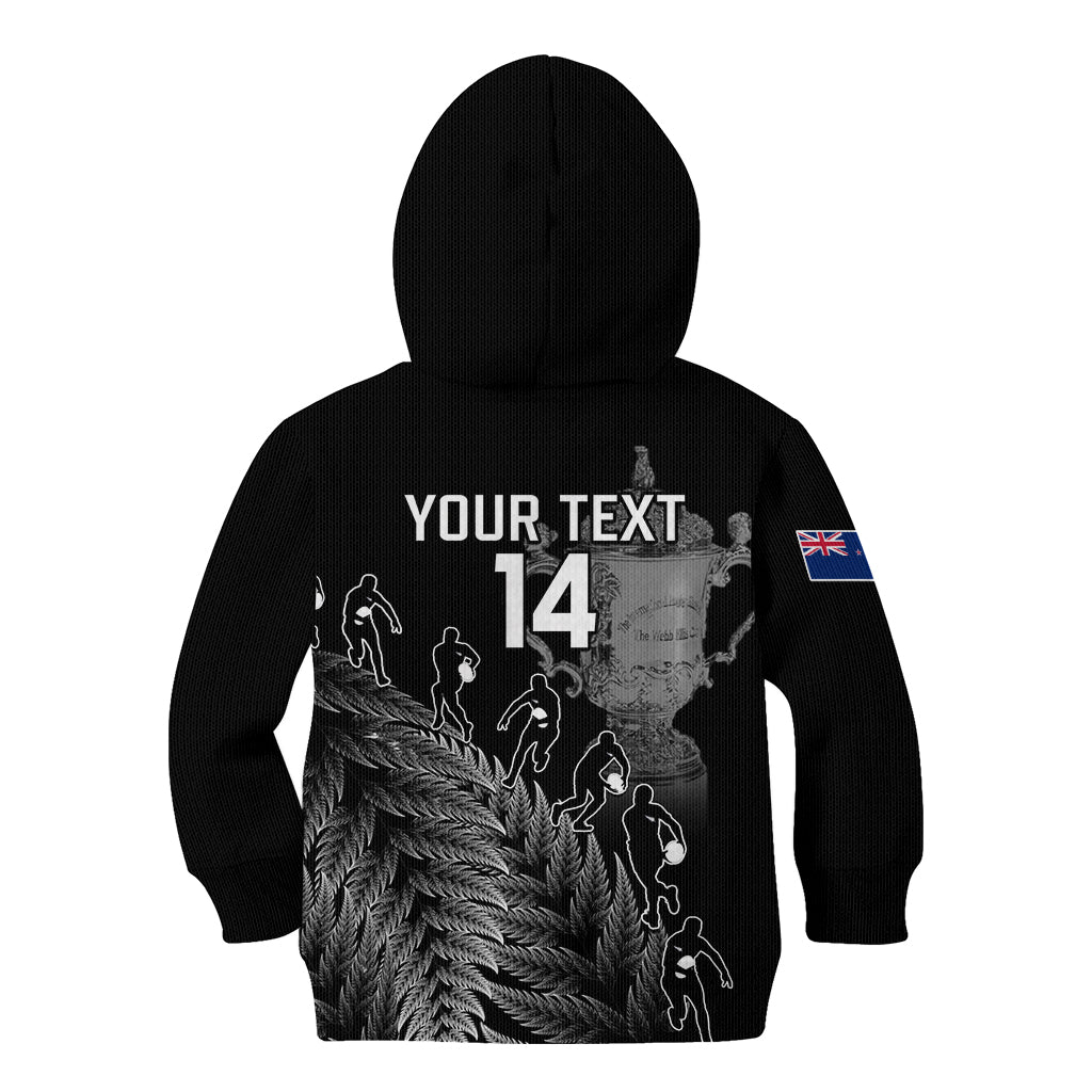 Custom New Zealand Silver Fern Rugby Kid Hoodie All Black Go Champions 2023 With Trophy Proud - Vibe Hoodie Shop