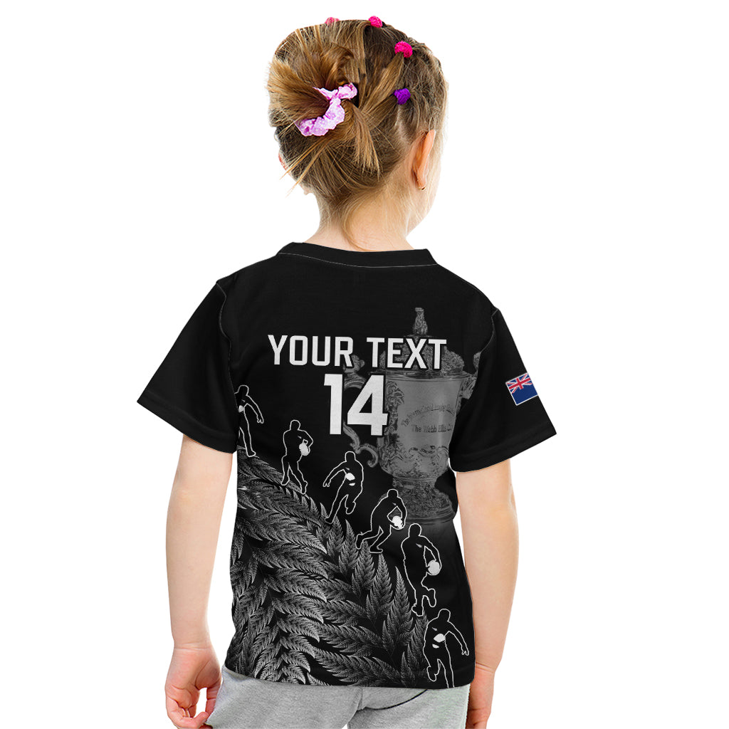 Custom New Zealand Silver Fern Rugby Kid T Shirt All Black Go Champions 2023 With Trophy Proud - Vibe Hoodie Shop