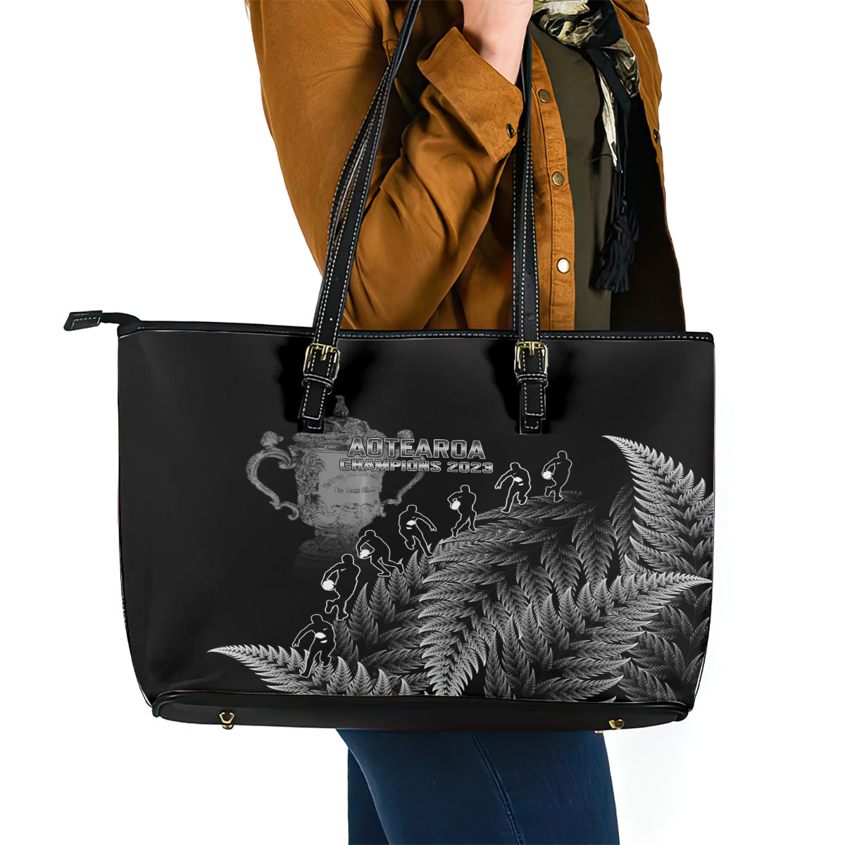 custom-new-zealand-silver-fern-rugby-leather-tote-bag-all-black-go-champions-2023-with-trophy-proud