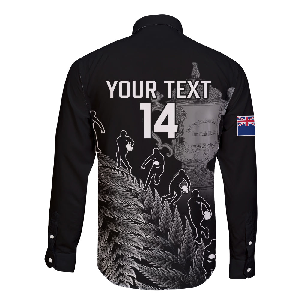 Custom New Zealand Silver Fern Rugby Long Sleeve Button Shirt All Black Go Champions 2023 With Trophy Proud - Vibe Hoodie Shop