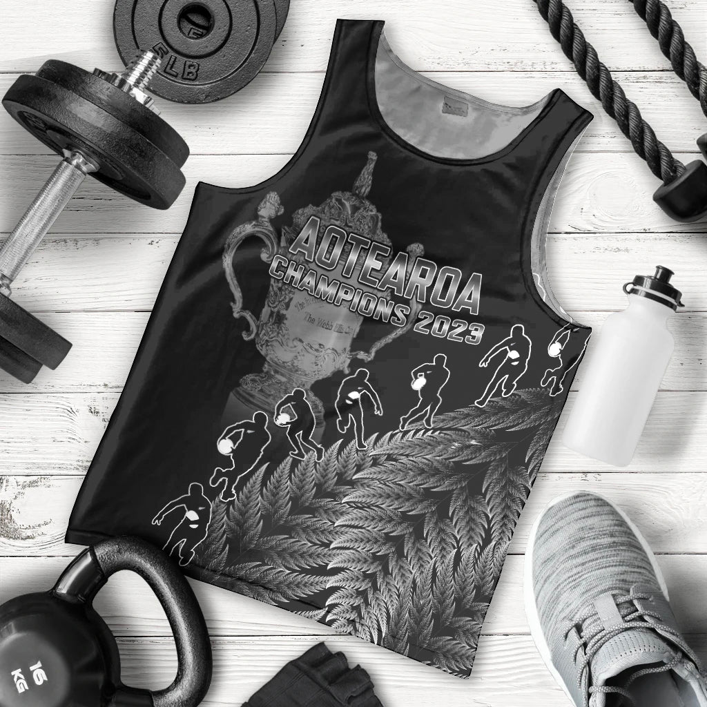 Custom New Zealand Silver Fern Rugby Men Tank Top All Black Go Champions 2023 With Trophy Proud - Vibe Hoodie Shop