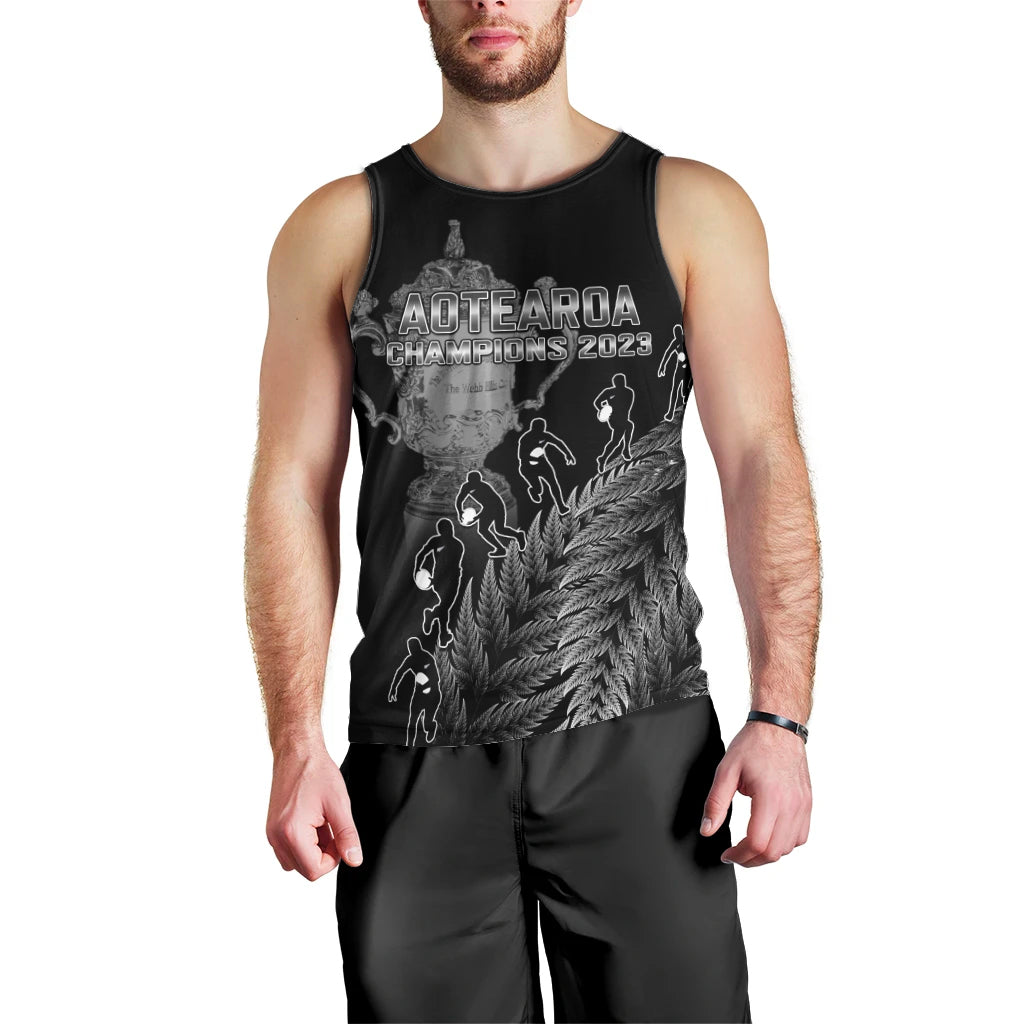 Custom New Zealand Silver Fern Rugby Men Tank Top All Black Go Champions 2023 With Trophy Proud - Vibe Hoodie Shop