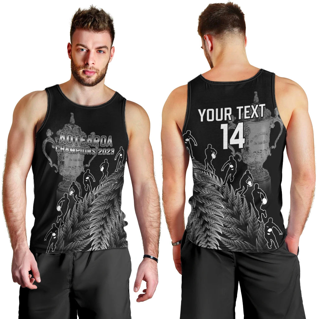 Custom New Zealand Silver Fern Rugby Men Tank Top All Black Go Champions 2023 With Trophy Proud - Vibe Hoodie Shop