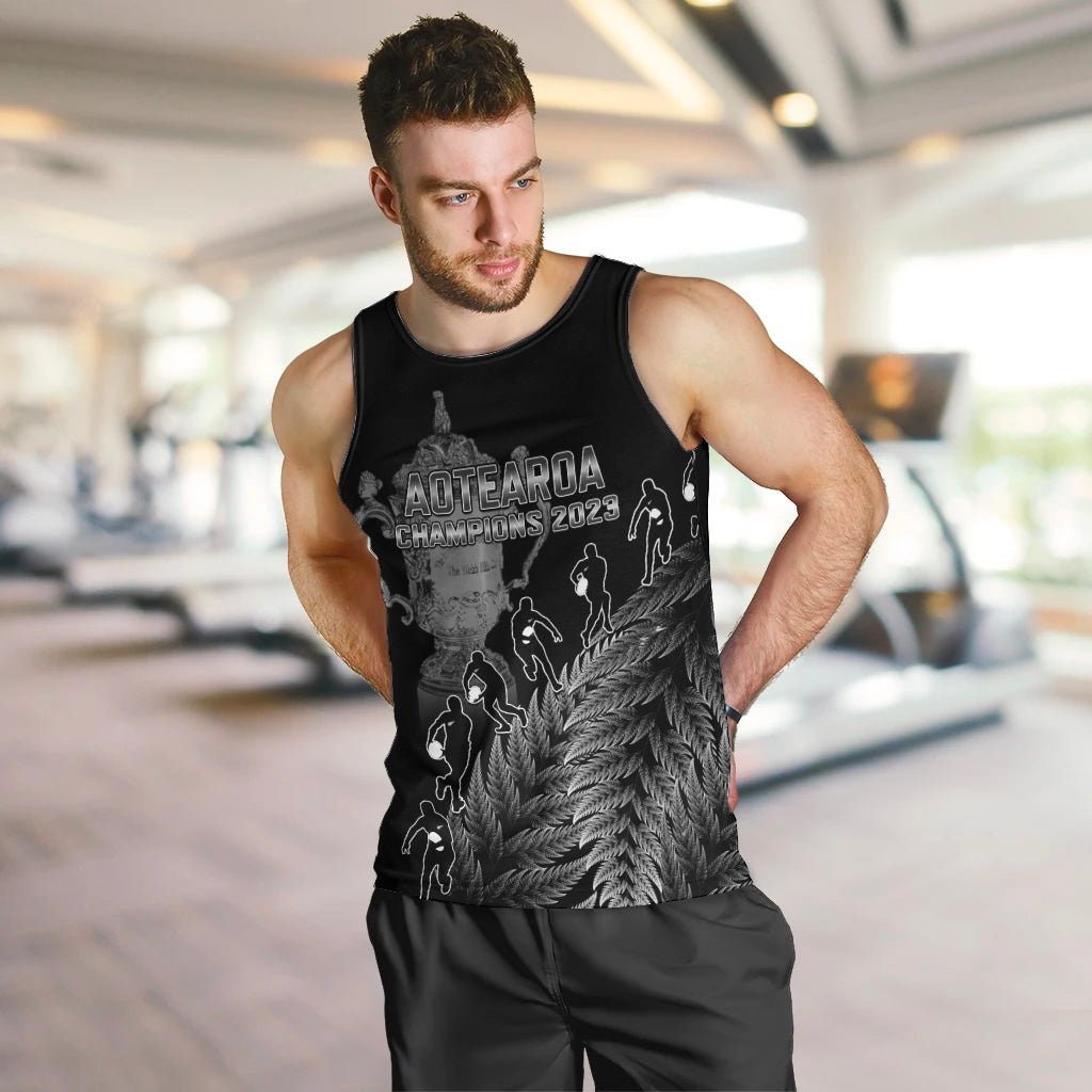 Custom New Zealand Silver Fern Rugby Men Tank Top All Black Go Champions 2023 With Trophy Proud - Vibe Hoodie Shop