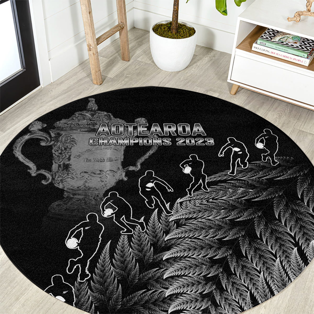 custom-new-zealand-silver-fern-rugby-round-carpet-all-black-go-champions-2023-with-trophy-proud