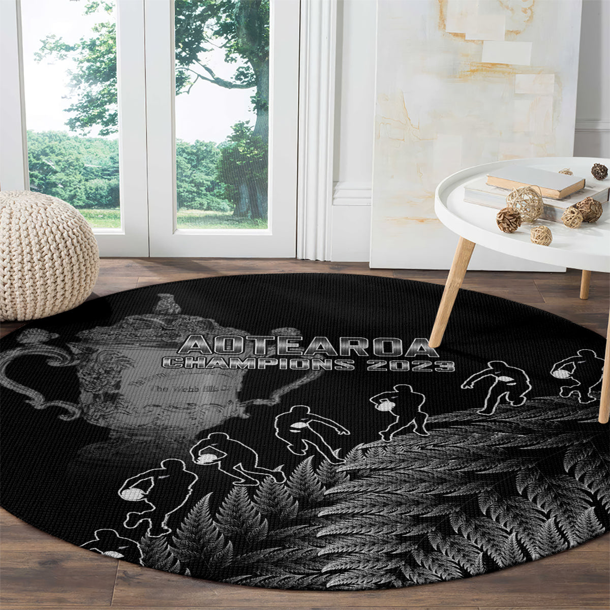 custom-new-zealand-silver-fern-rugby-round-carpet-all-black-go-champions-2023-with-trophy-proud