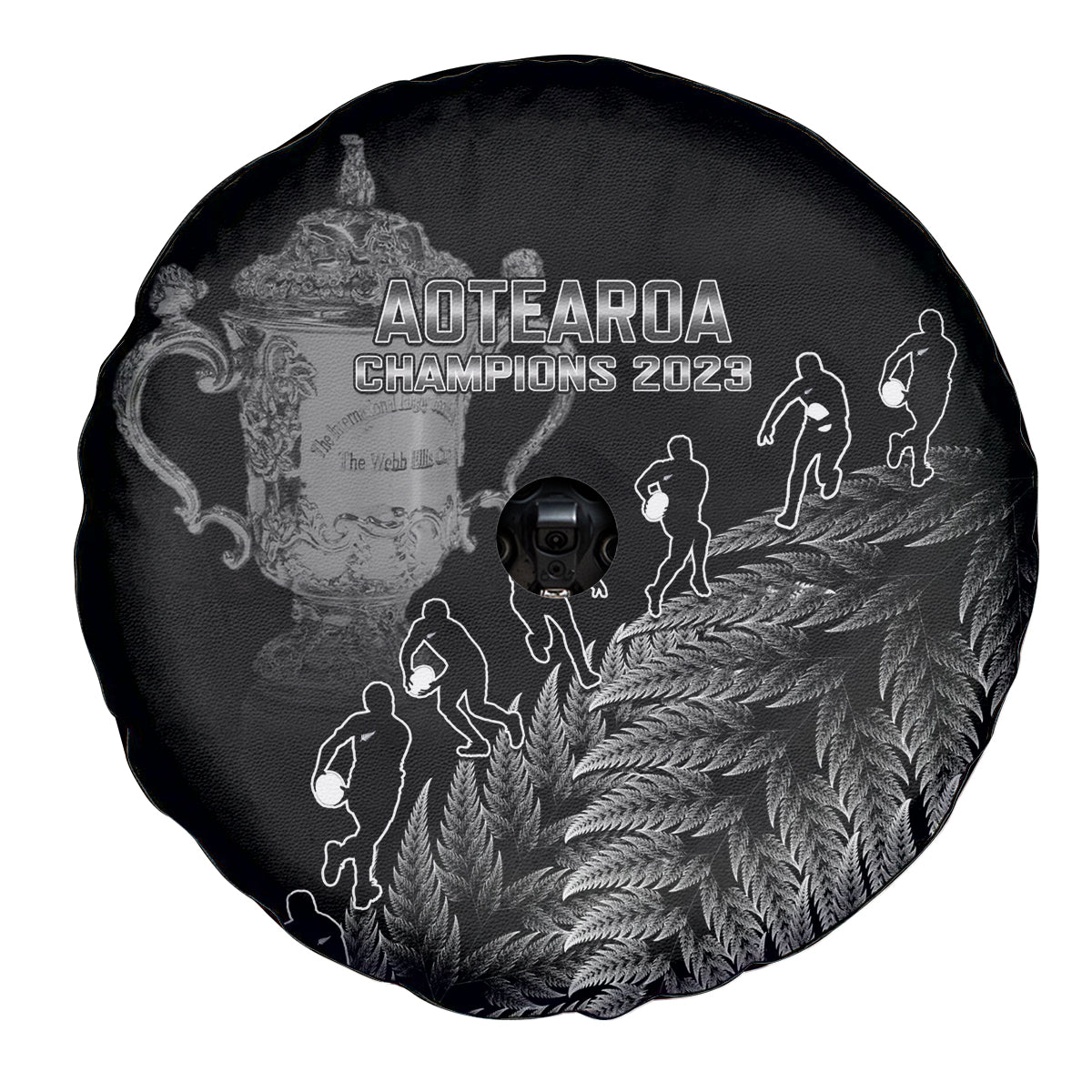 Custom New Zealand Silver Fern Rugby Spare Tire Cover All Black Go Champions 2023 With Trophy Proud - Vibe Hoodie Shop