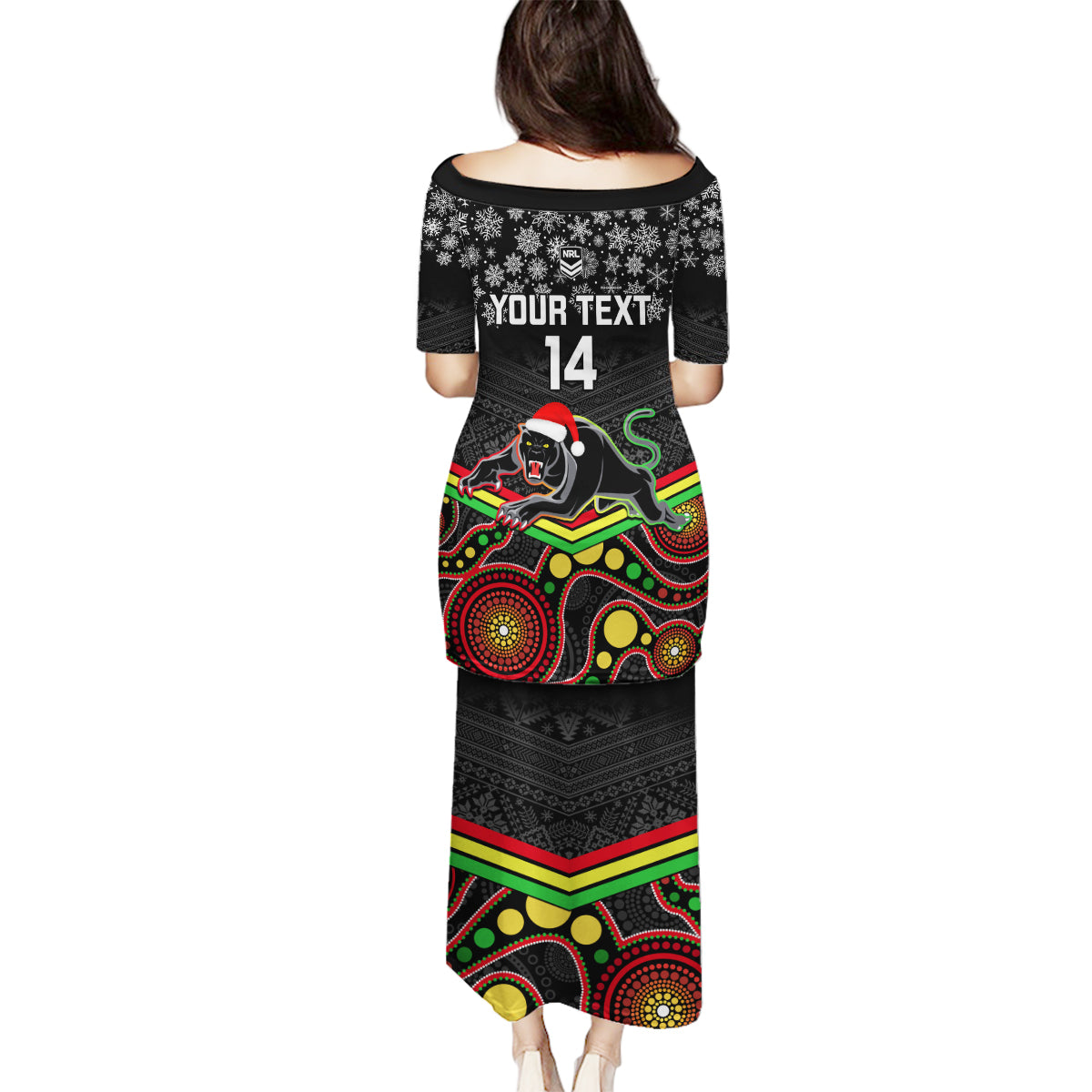 custom-panthers-rugby-christmas-family-matching-puletasi-dress-and-hawaiian-shirt-merry-xmas-2023-mix-aboriginal-art-black-version
