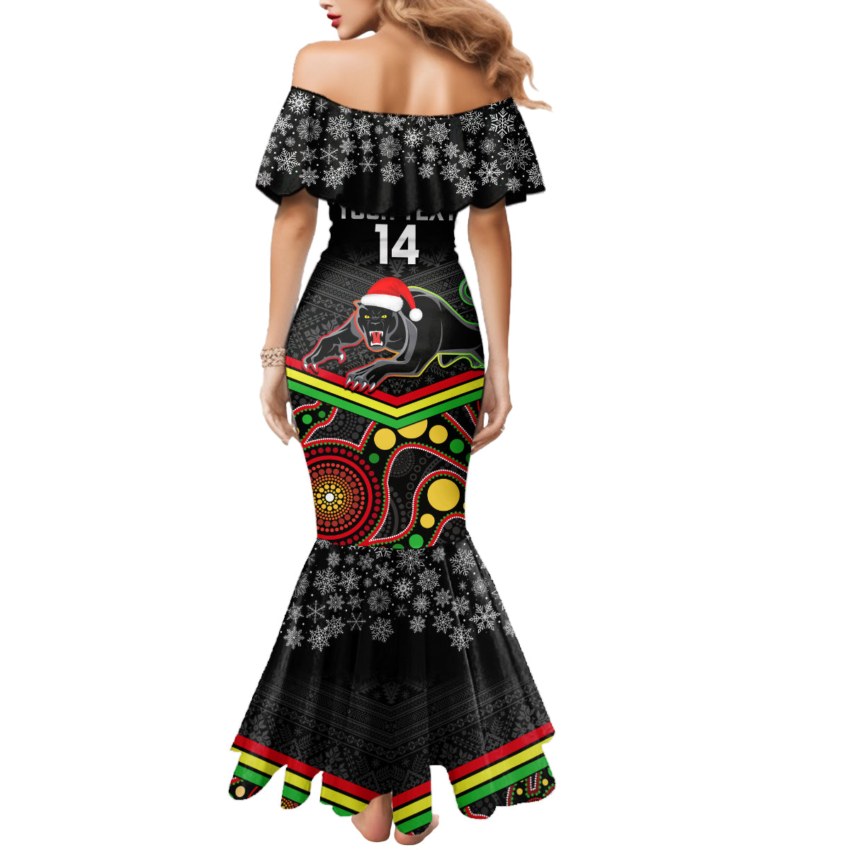 custom-panthers-rugby-christmas-mermaid-dress-merry-xmas-2023-mix-aboriginal-art-black-version