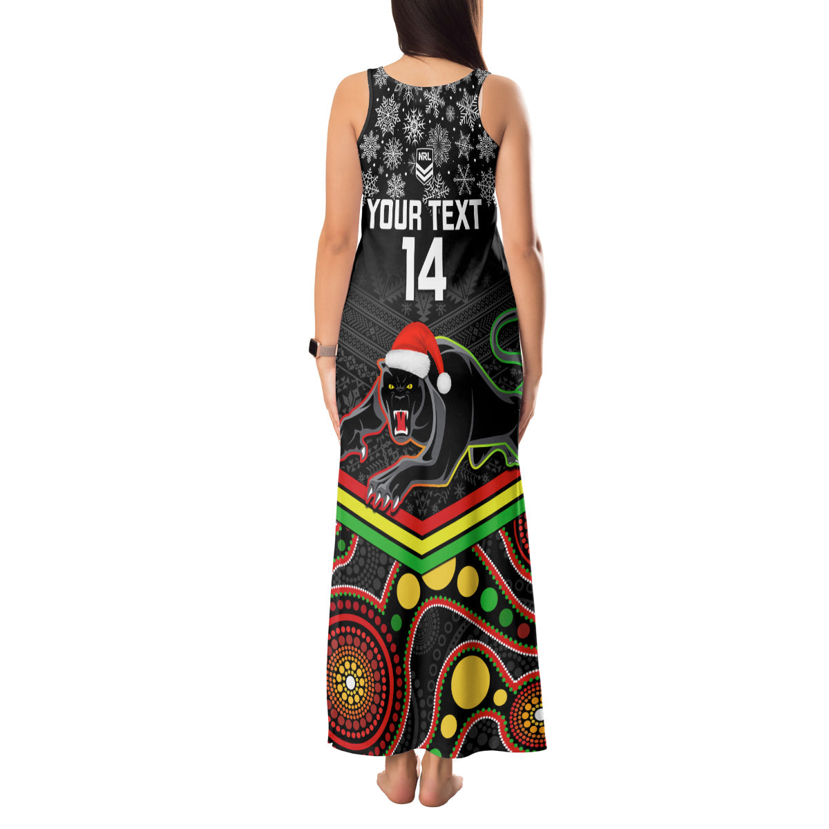custom-panthers-rugby-christmas-tank-maxi-dress-merry-xmas-2023-mix-aboriginal-art-black-version
