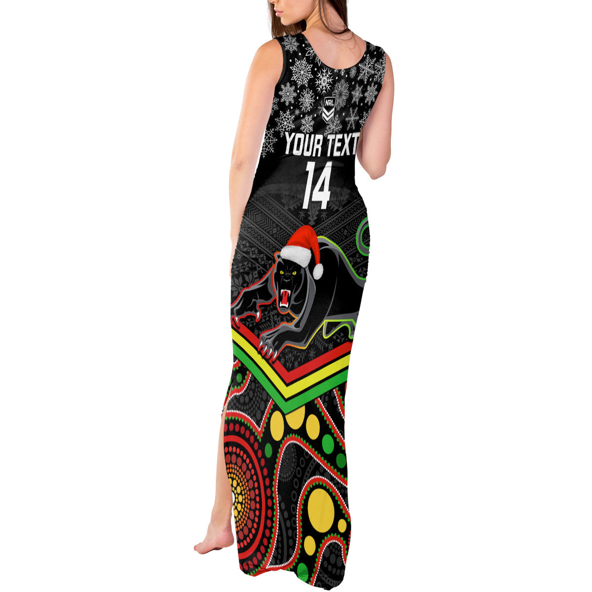 custom-panthers-rugby-christmas-tank-maxi-dress-merry-xmas-2023-mix-aboriginal-art-black-version