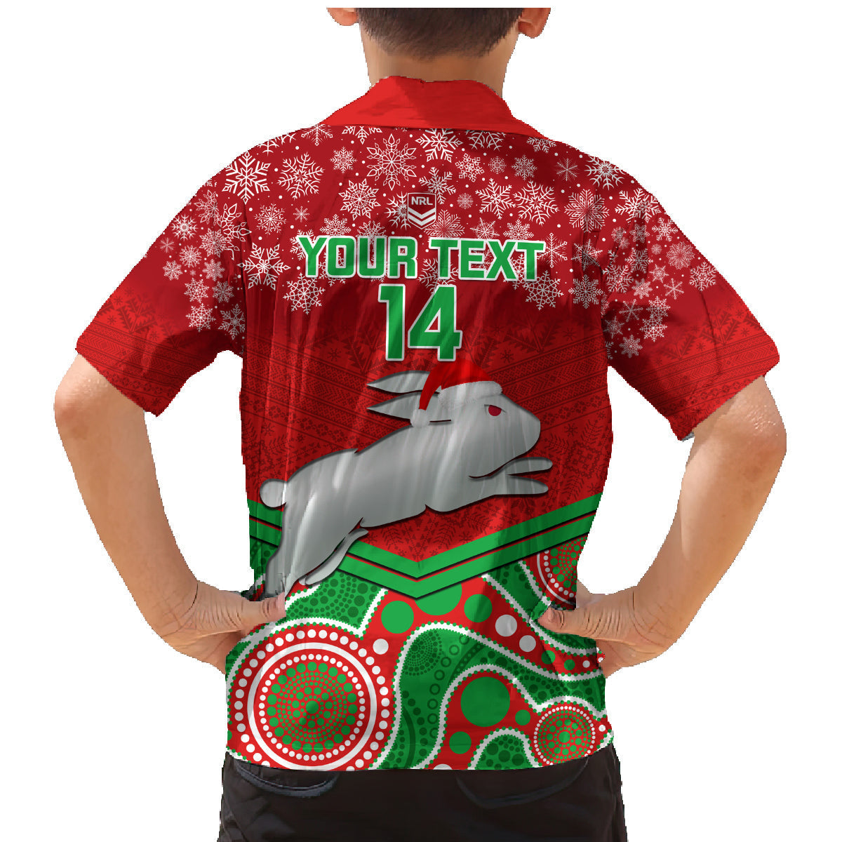 custom-rabbitohs-rugby-christmas-family-matching-mermaid-dress-and-hawaiian-shirt-merry-xmas-2023-mix-aboriginal-art