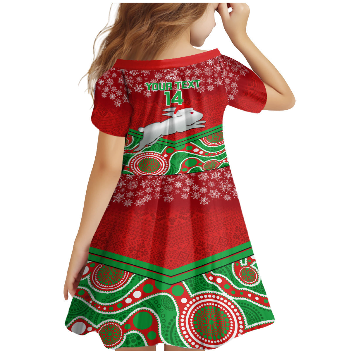 custom-rabbitohs-rugby-christmas-family-matching-mermaid-dress-and-hawaiian-shirt-merry-xmas-2023-mix-aboriginal-art
