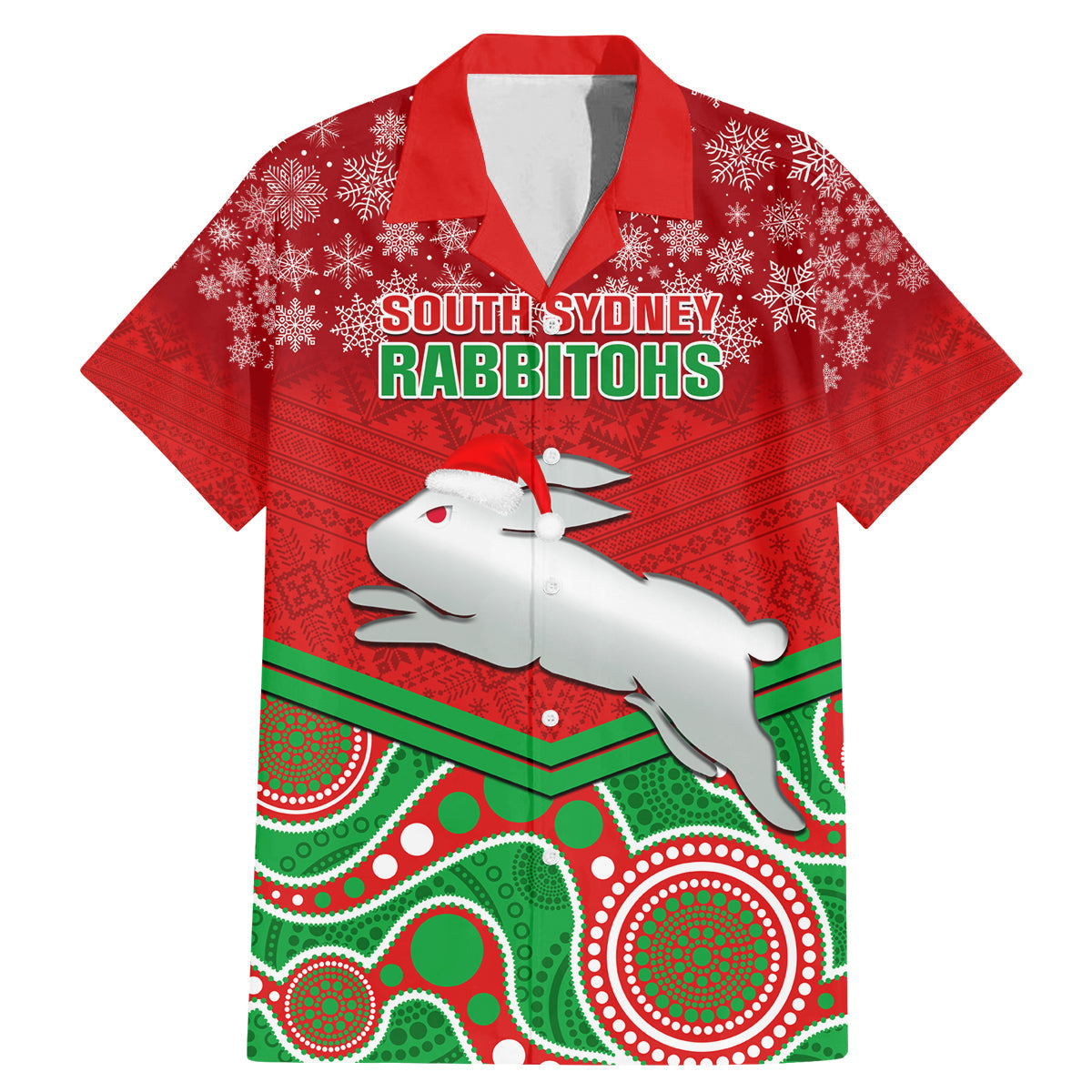 custom-rabbitohs-rugby-christmas-family-matching-mermaid-dress-and-hawaiian-shirt-merry-xmas-2023-mix-aboriginal-art