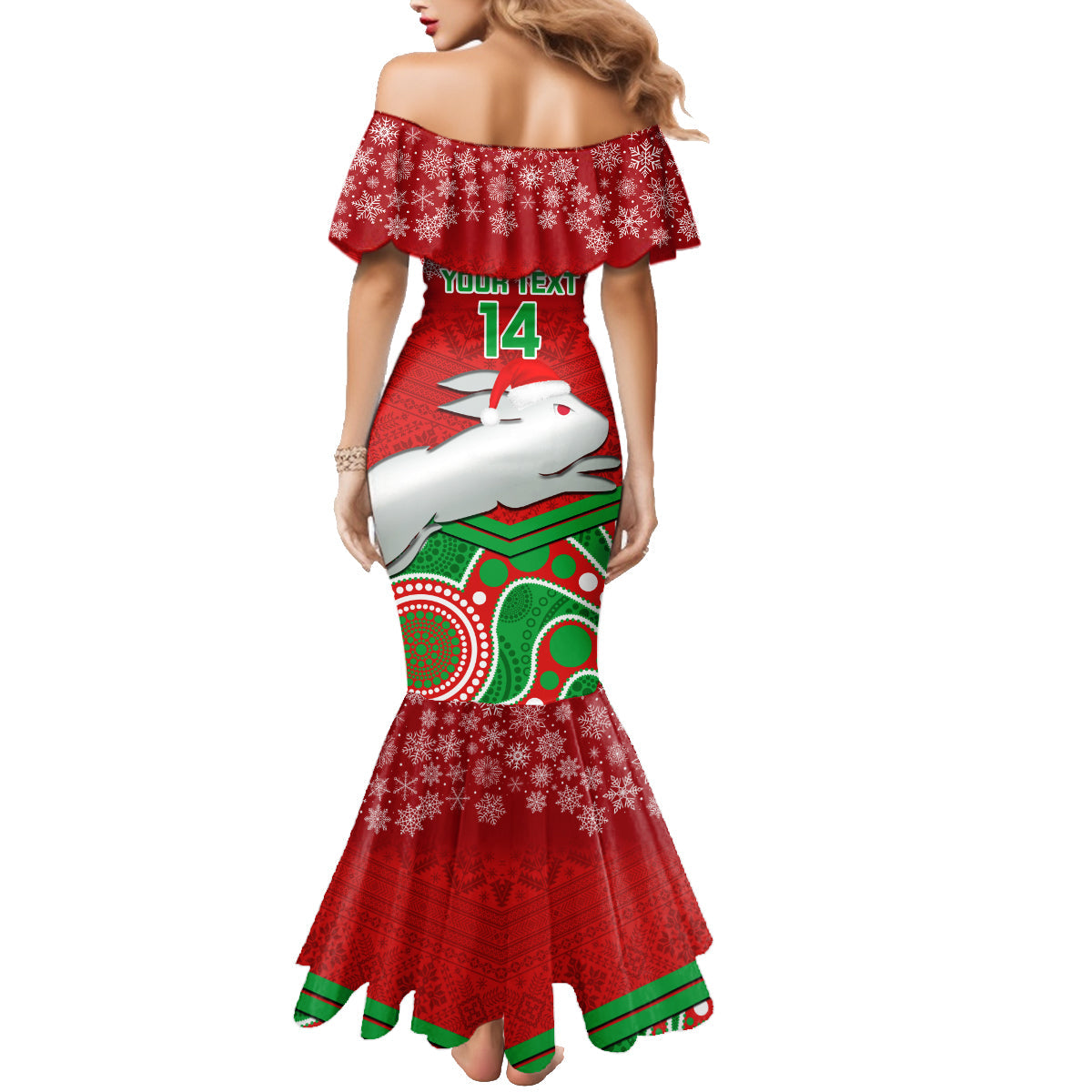 custom-rabbitohs-rugby-christmas-family-matching-mermaid-dress-and-hawaiian-shirt-merry-xmas-2023-mix-aboriginal-art