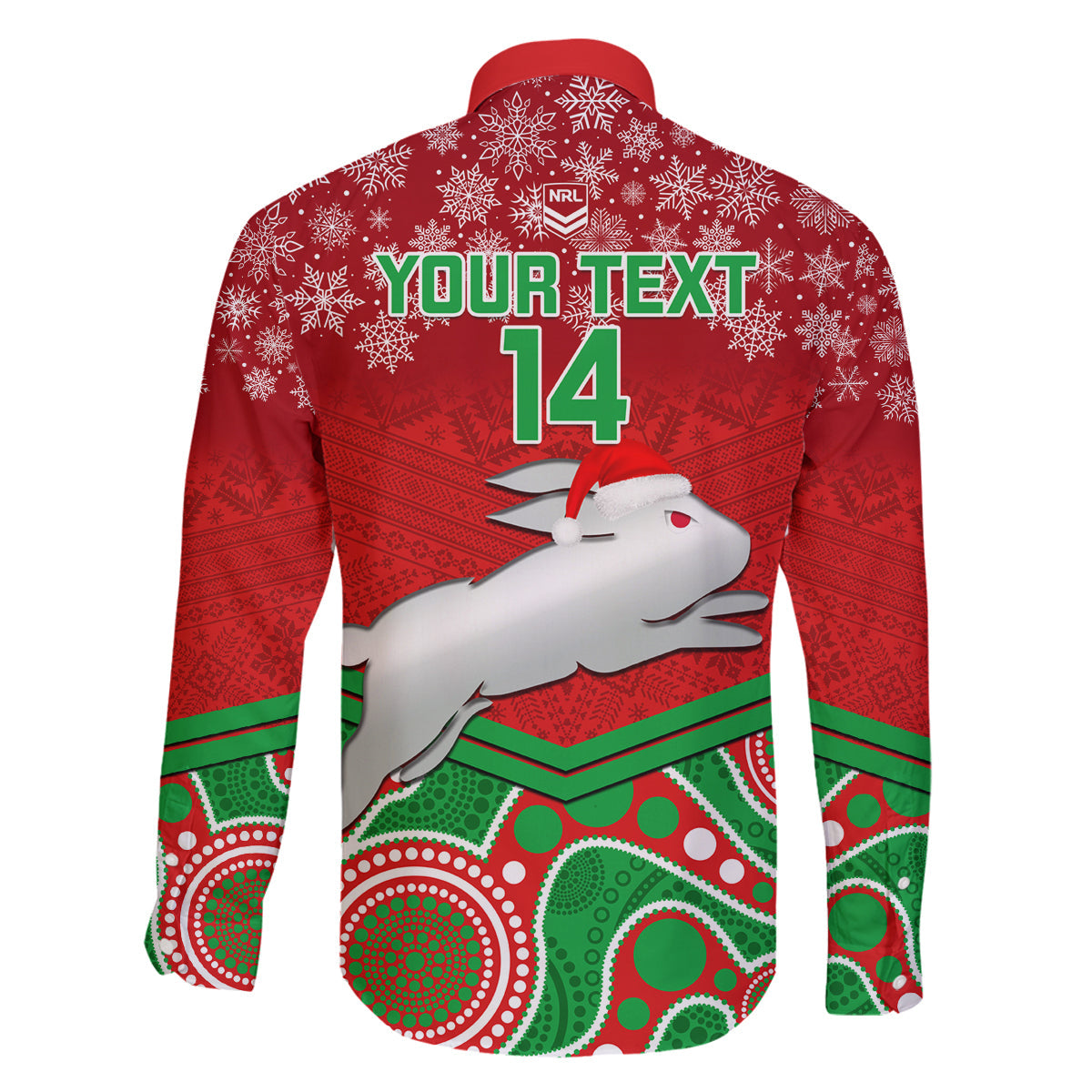 custom-rabbitohs-rugby-christmas-family-matching-off-shoulder-maxi-dress-and-hawaiian-shirt-merry-xmas-2023-mix-aboriginal-art