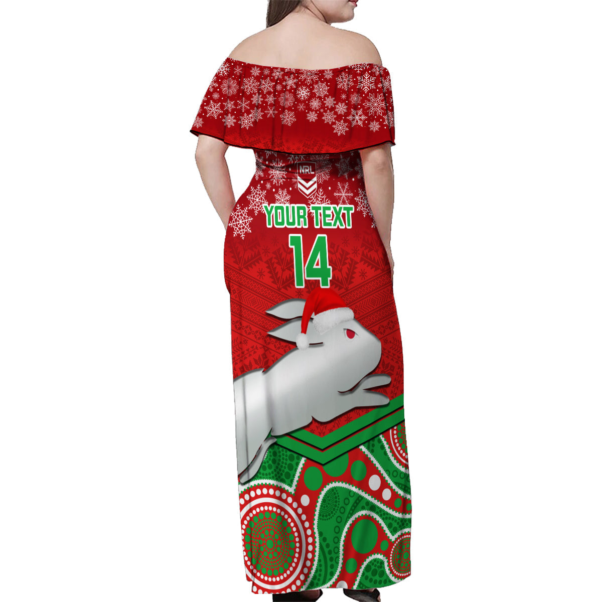 custom-rabbitohs-rugby-christmas-family-matching-off-shoulder-maxi-dress-and-hawaiian-shirt-merry-xmas-2023-mix-aboriginal-art