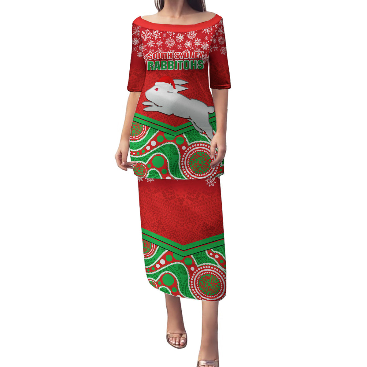 custom-rabbitohs-rugby-christmas-family-matching-puletasi-dress-and-hawaiian-shirt-merry-xmas-2023-mix-aboriginal-art