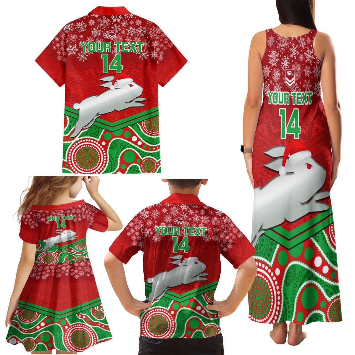 custom-rabbitohs-rugby-christmas-family-matching-tank-maxi-dress-and-hawaiian-shirt-merry-xmas-2023-mix-aboriginal-art