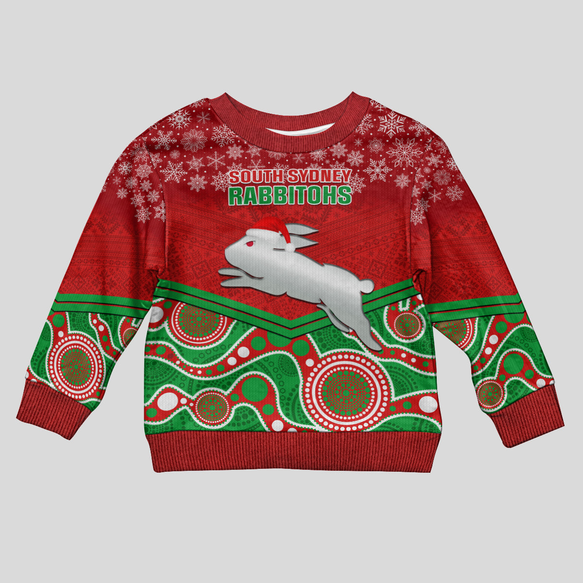 custom-rabbitohs-rugby-christmas-kid-ugly-christmas-sweater-merry-xmas-2023-mix-aboriginal-art