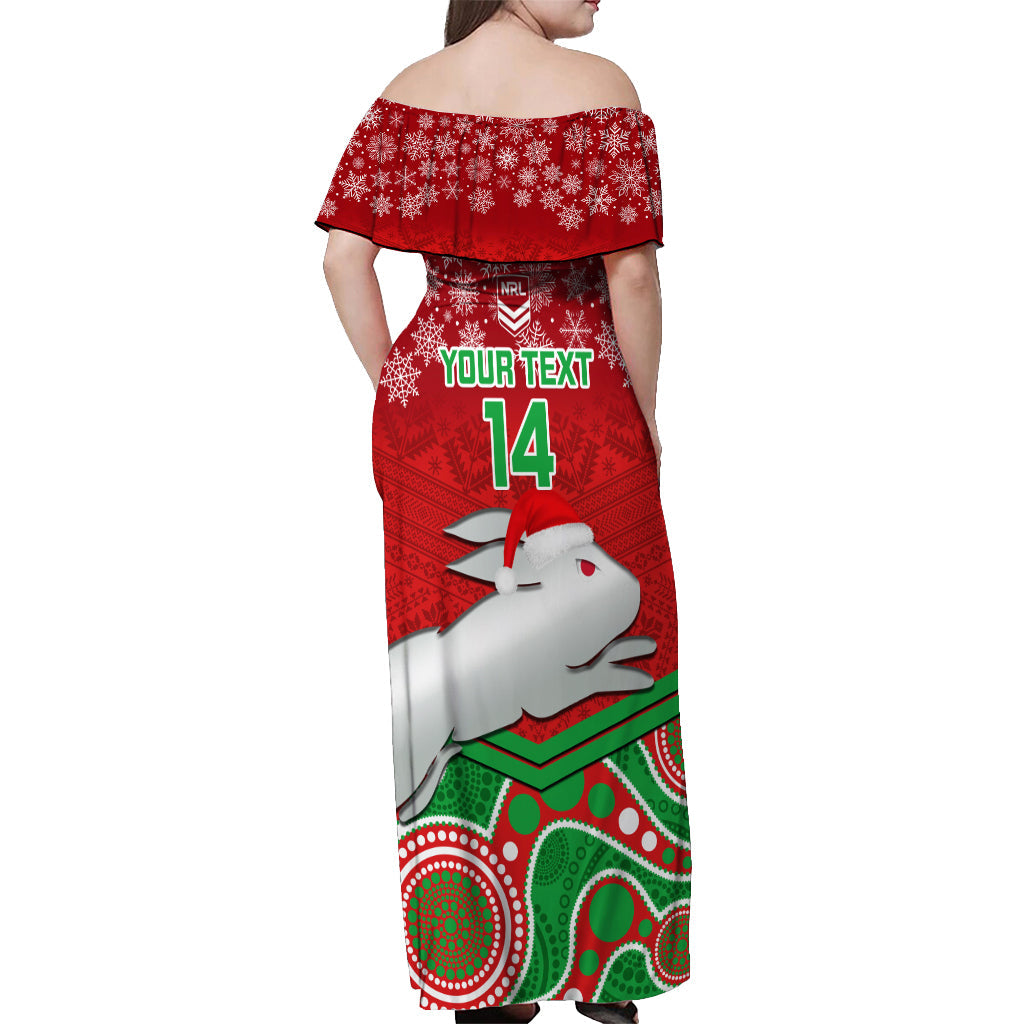 custom-rabbitohs-rugby-christmas-off-shoulder-maxi-dress-merry-xmas-2023-mix-aboriginal-art