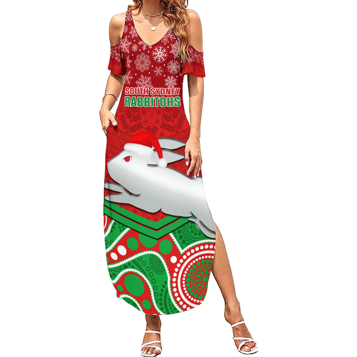 custom-rabbitohs-rugby-christmas-summer-maxi-dress-merry-xmas-2023-mix-aboriginal-art