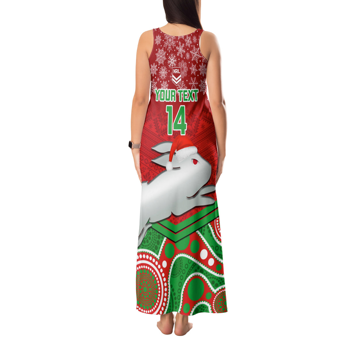 custom-rabbitohs-rugby-christmas-tank-maxi-dress-merry-xmas-2023-mix-aboriginal-art