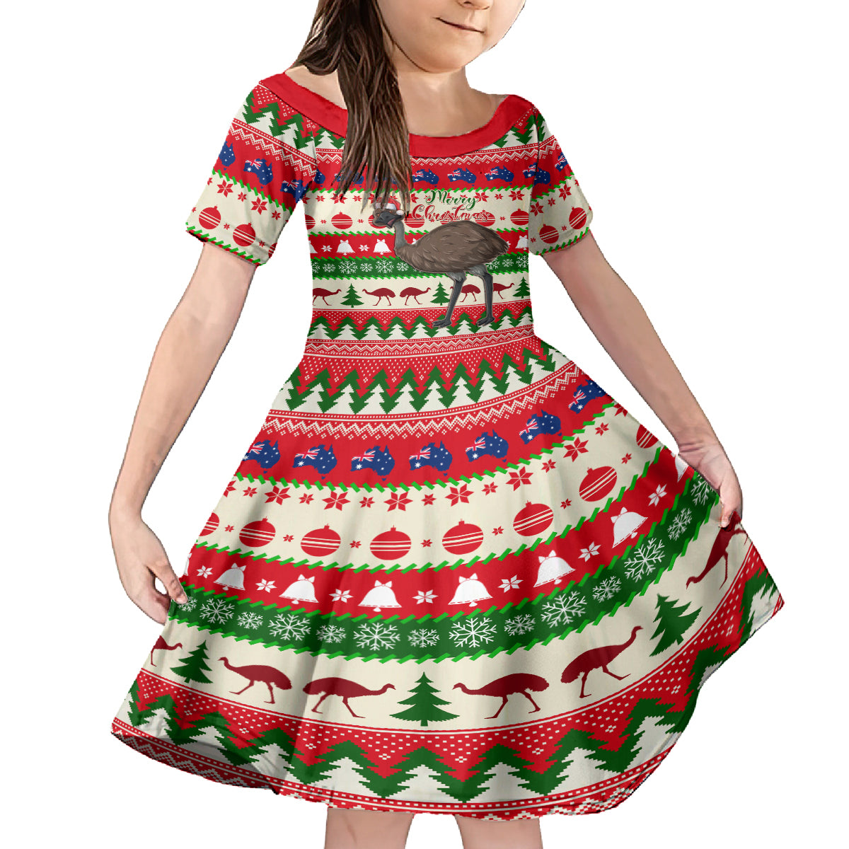 australia-christmas-family-matching-long-sleeve-bodycon-dress-and-hawaiian-shirt-aussie-emu-santa-merry-xmas