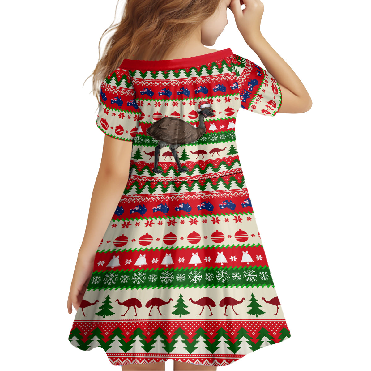 australia-christmas-family-matching-long-sleeve-bodycon-dress-and-hawaiian-shirt-aussie-emu-santa-merry-xmas