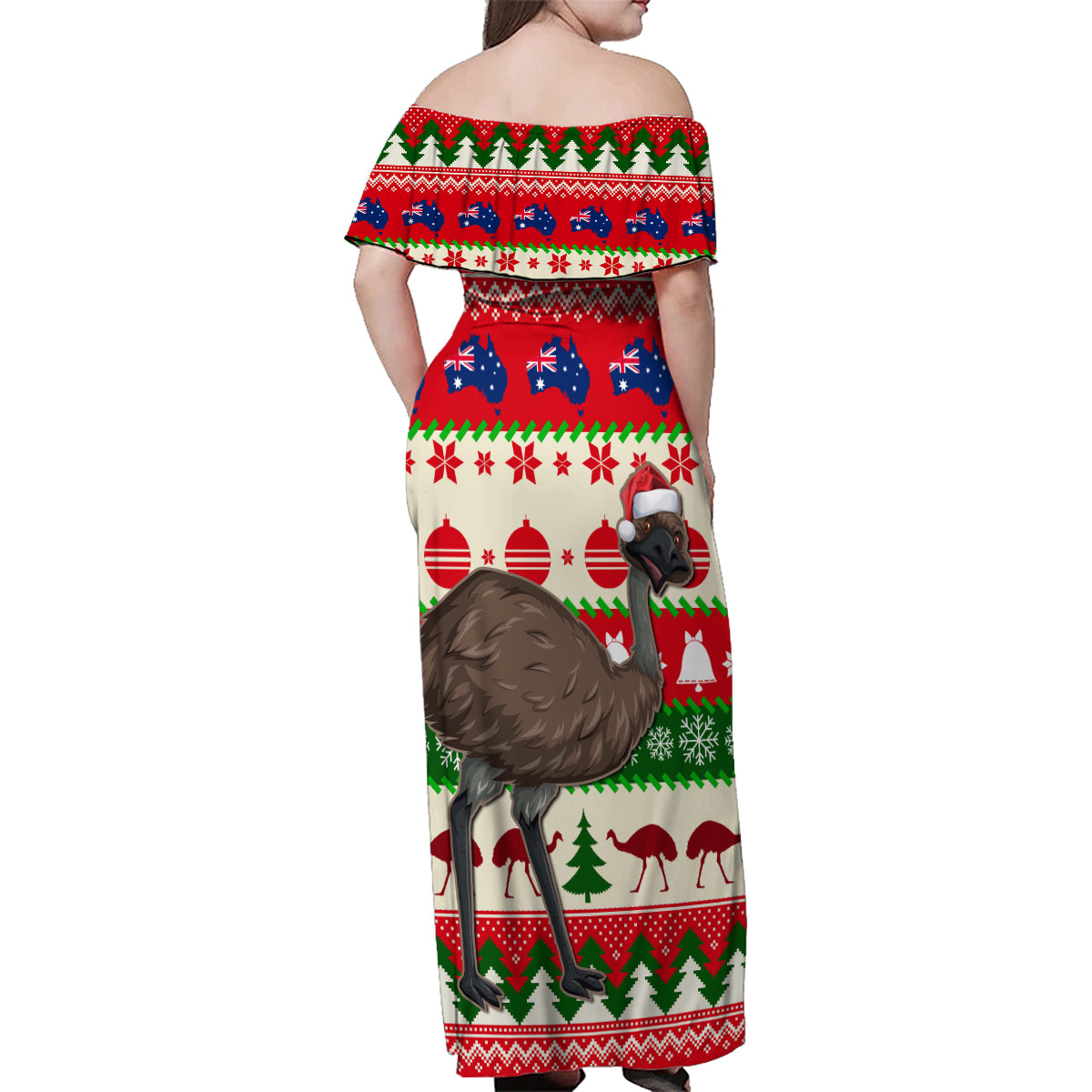 australia-christmas-family-matching-off-shoulder-maxi-dress-and-hawaiian-shirt-aussie-emu-santa-merry-xmas