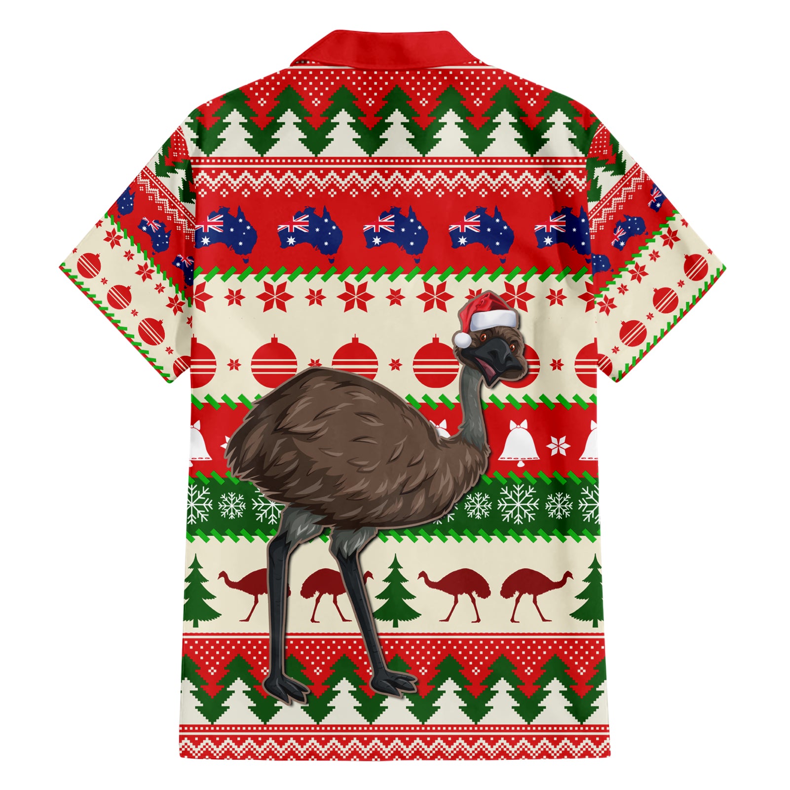 Australia Christmas Hawaiian Shirt Aussie Emu Santa Merry Xmas - Vibe Hoodie Shop
