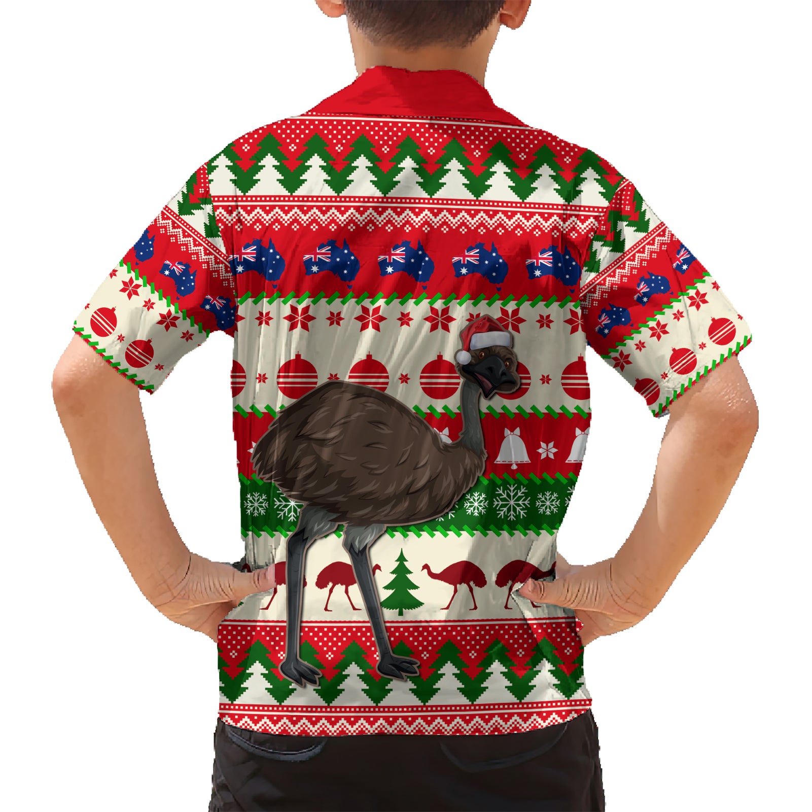 Australia Christmas Hawaiian Shirt Aussie Emu Santa Merry Xmas - Vibe Hoodie Shop