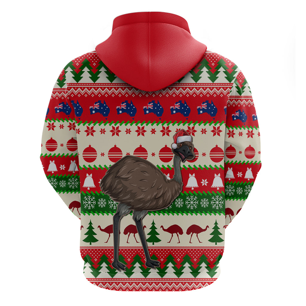 Australia Christmas Hoodie Aussie Emu Santa Merry Xmas - Vibe Hoodie Shop