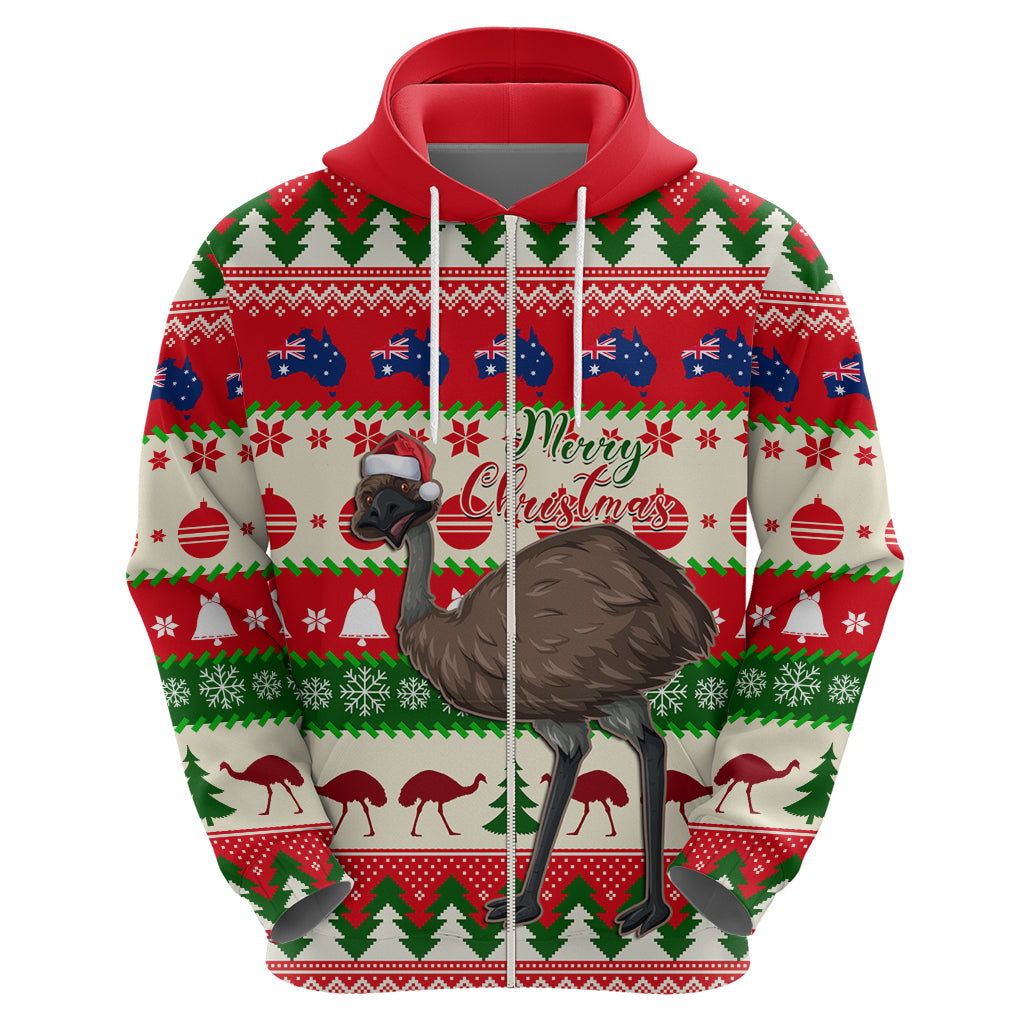 Australia Christmas Hoodie Aussie Emu Santa Merry Xmas - Vibe Hoodie Shop