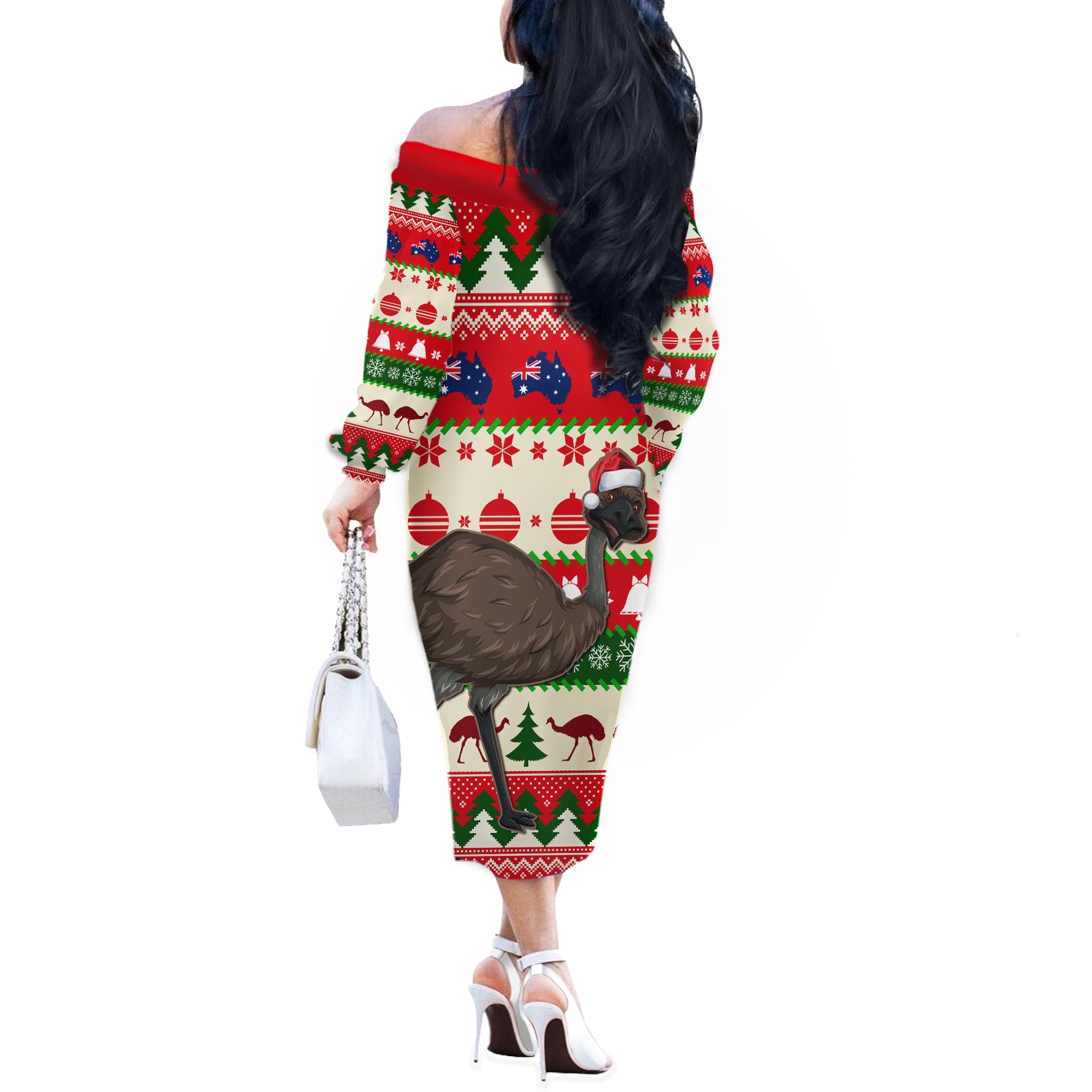 australia-christmas-off-the-shoulder-long-sleeve-dress-aussie-emu-santa-merry-xmas