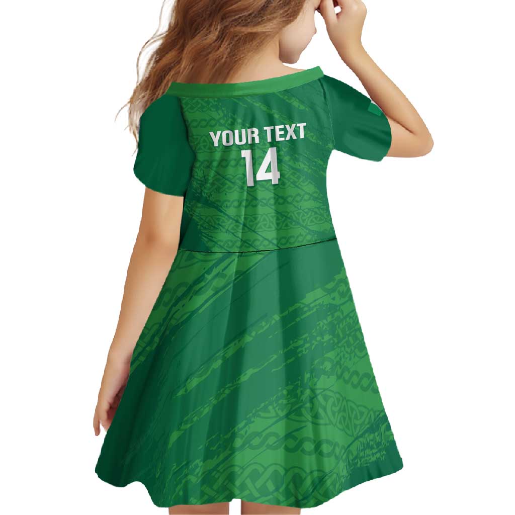 Custom Ireland Cricket Family Matching Long Sleeve Bodycon Dress and Hawaiian Shirt Irish Celtic Knot - National Color