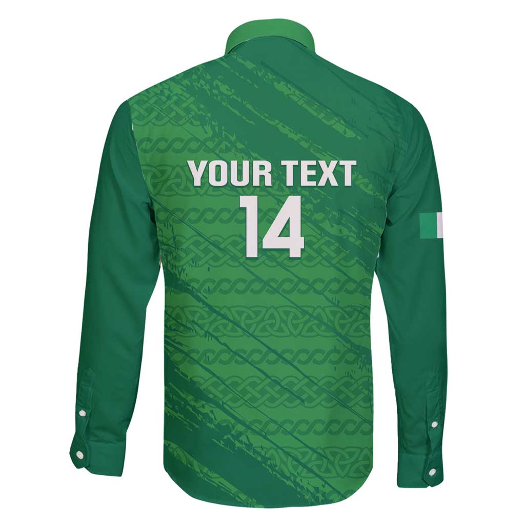 Custom Ireland Cricket Family Matching Long Sleeve Bodycon Dress and Hawaiian Shirt Irish Celtic Knot - National Color