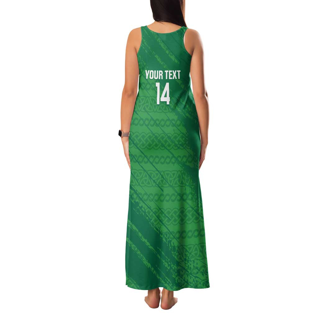 Custom Ireland Cricket Family Matching Tank Maxi Dress and Hawaiian Shirt Irish Celtic Knot - National Color