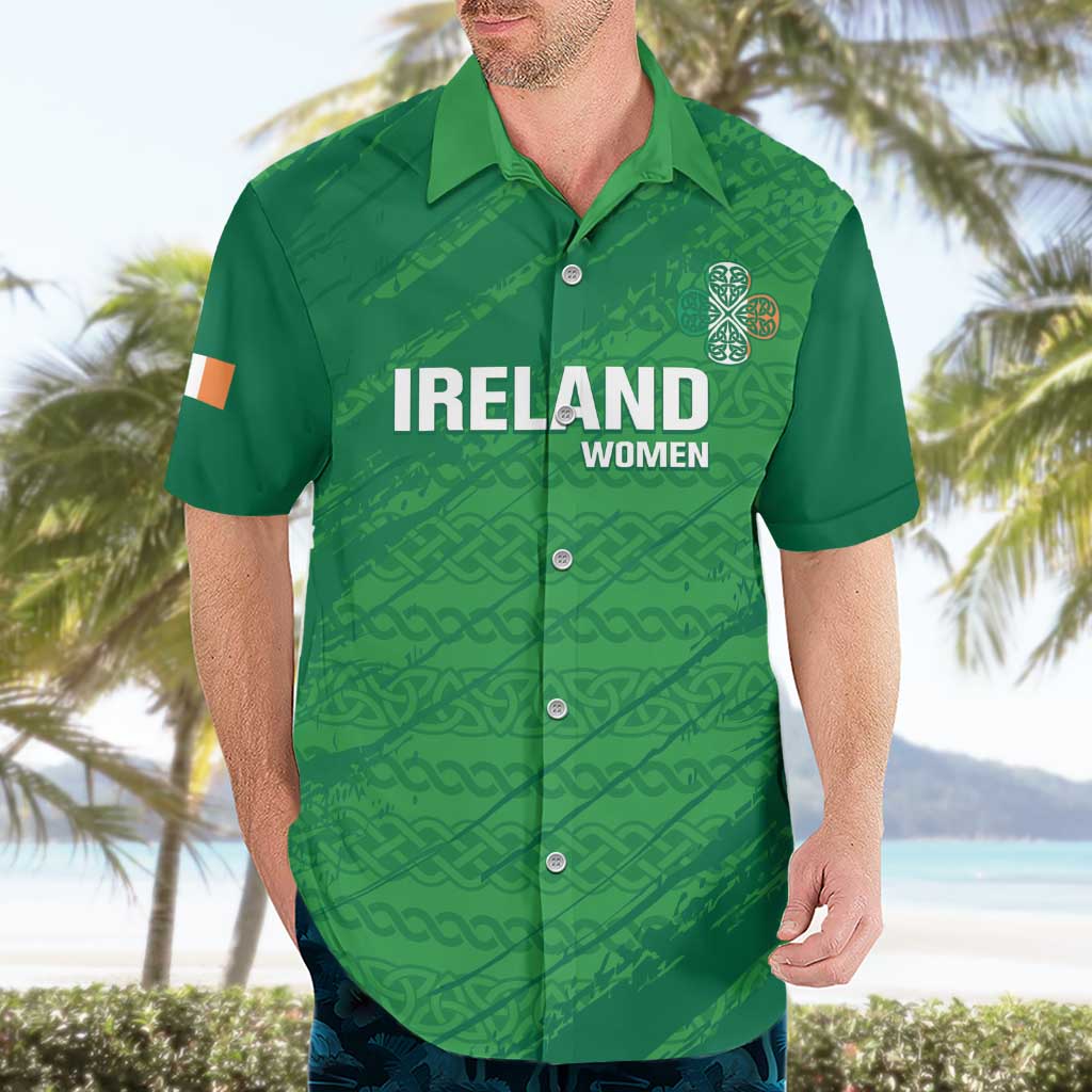 Custom Ireland Cricket Hawaiian Shirt Irish Celtic Knot - National Color - Vibe Hoodie Shop