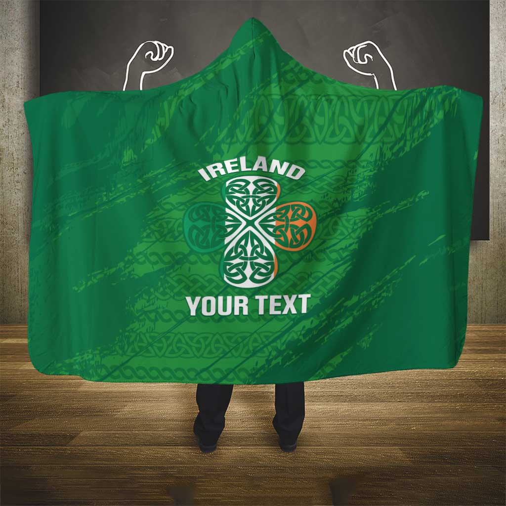 Custom Ireland Cricket Hooded Blanket Irish Celtic Knot - National Color
