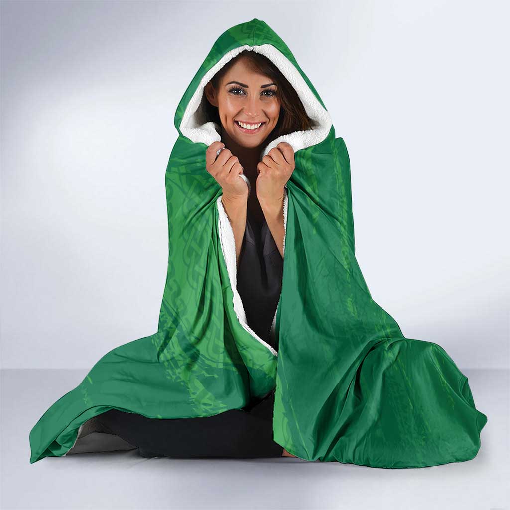 Custom Ireland Cricket Hooded Blanket Irish Celtic Knot - National Color