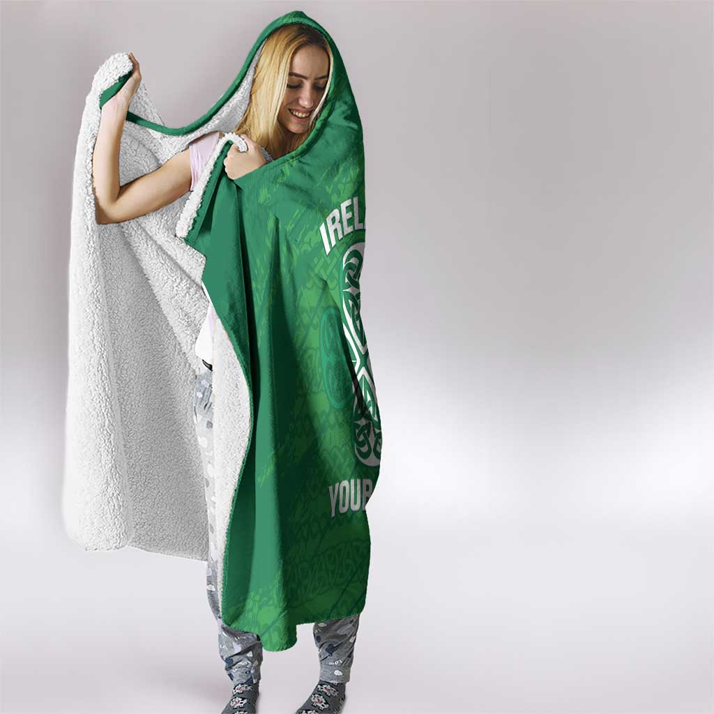 Custom Ireland Cricket Hooded Blanket Irish Celtic Knot - National Color