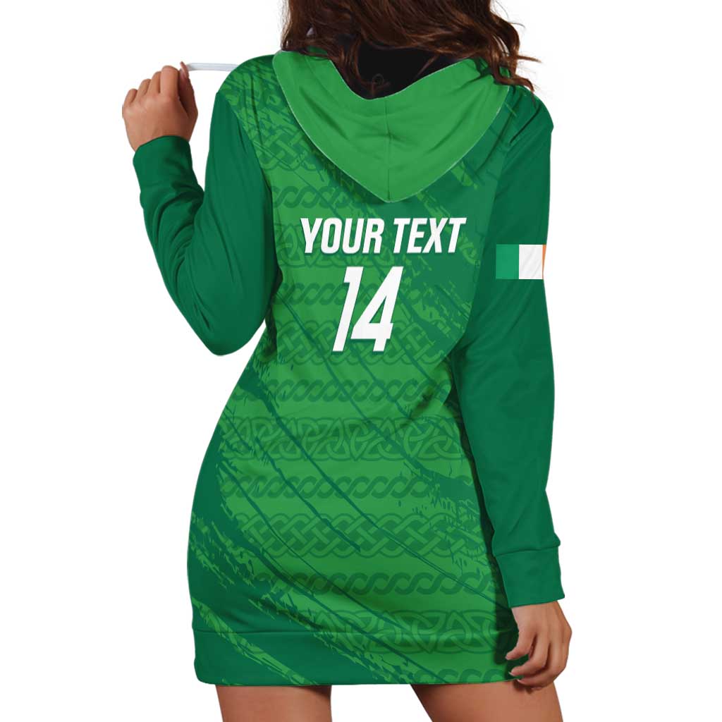 Custom Ireland Cricket Hoodie Dress Irish Celtic Knot - National Color - Vibe Hoodie Shop