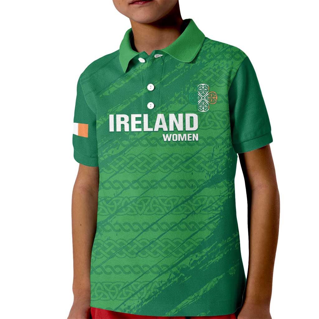 Custom Ireland Cricket Kid Polo Shirt Irish Celtic Knot - National Color - Vibe Hoodie Shop