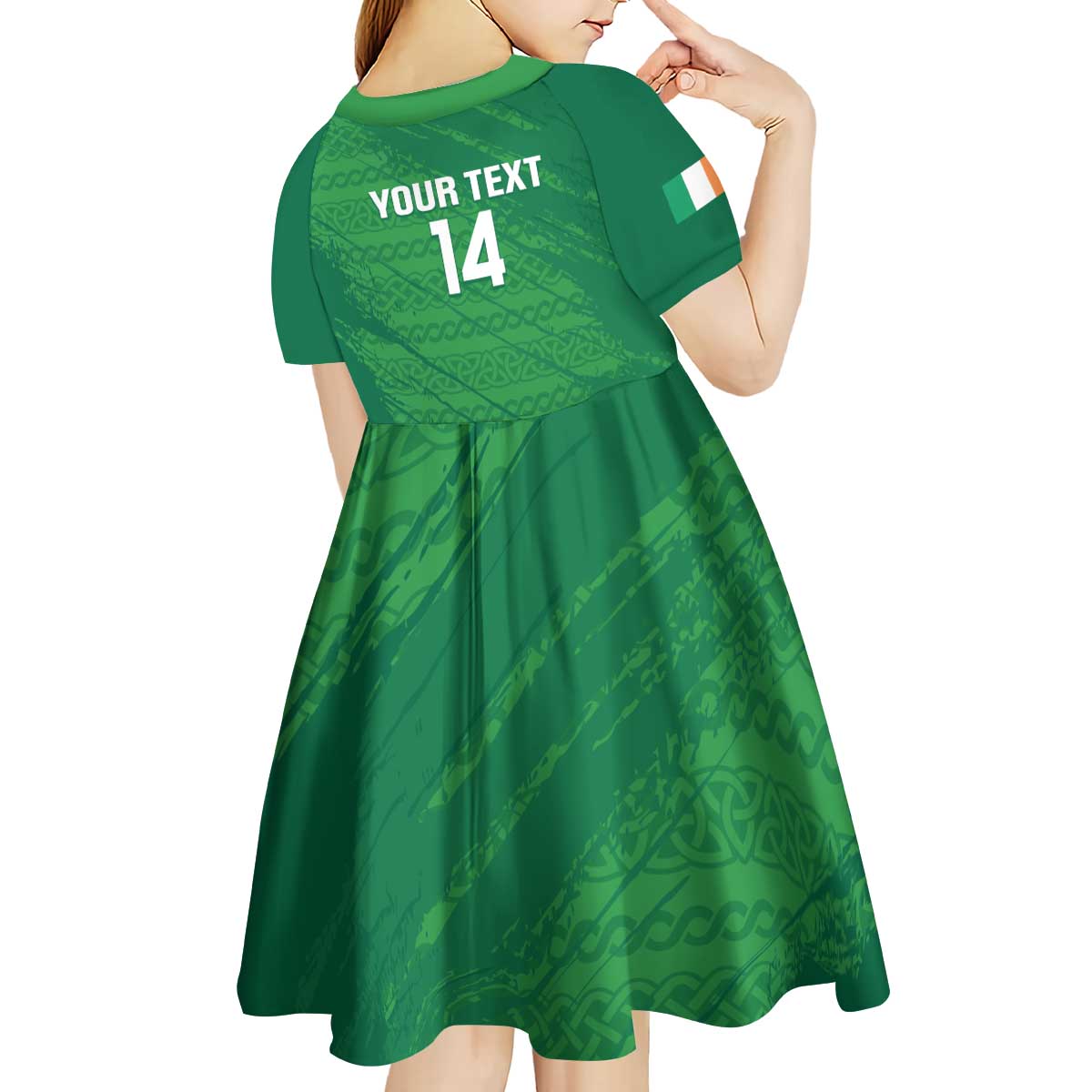 Custom Ireland Cricket Kid Short Sleeve Dress Irish Celtic Knot - National Color - Vibe Hoodie Shop