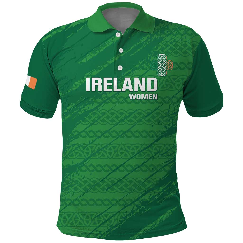 Custom Ireland Cricket Polo Shirt Irish Celtic Knot - National Color - Vibe Hoodie Shop